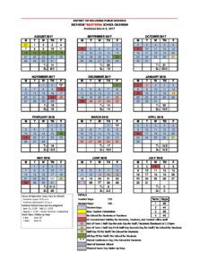 DCPS SY17-18 Traditional Calendar 3-6-17 | Ross Elementary, Washington DC